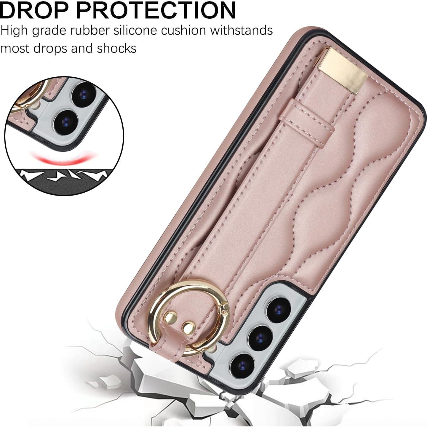 Funda Asuwish para Samsung Galaxy S22 Plus 5G Oro Rosa