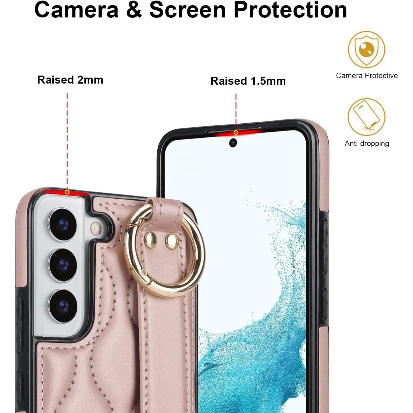 Funda Asuwish para Samsung Galaxy S22 Plus 5G Oro Rosa