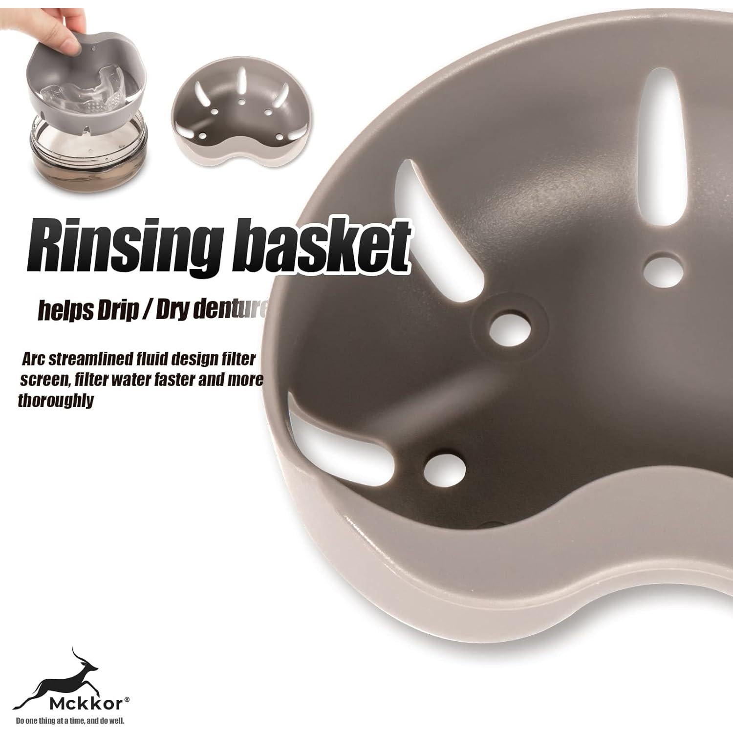 Estuche para Dentaduras Mckkor Negro a Prueba de Fugas