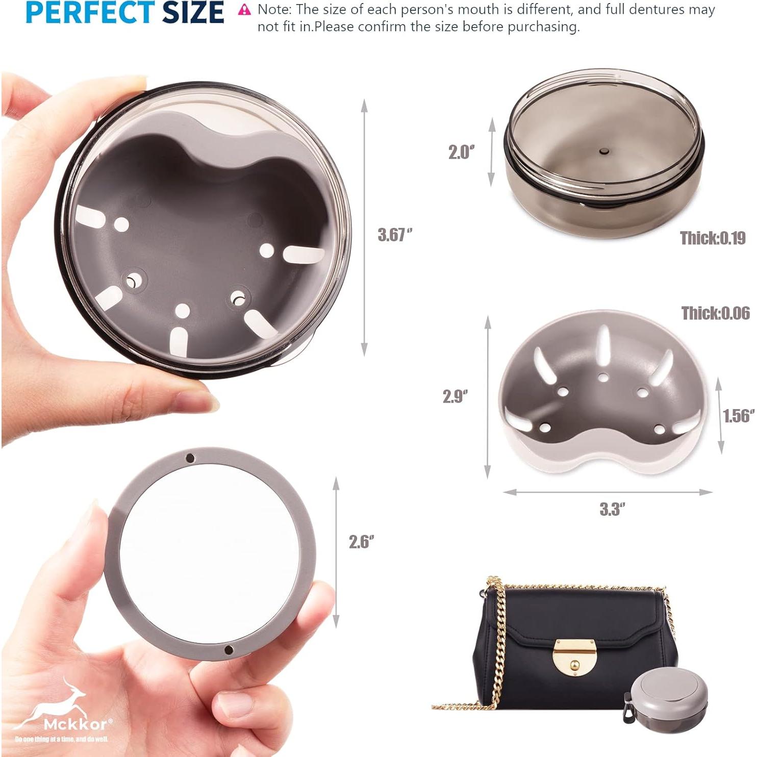 Estuche para Dentaduras Mckkor Negro a Prueba de Fugas