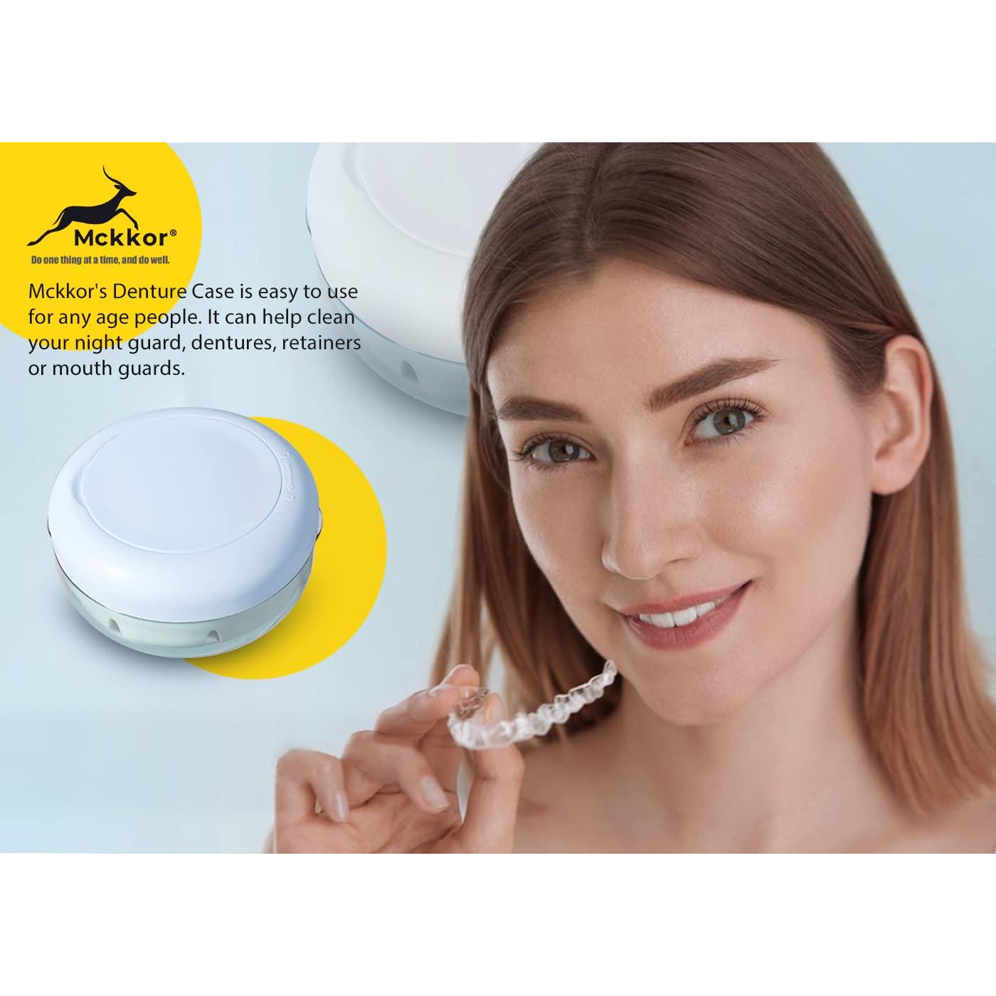 Estuche para Dentaduras Mckkor Negro a Prueba de Fugas