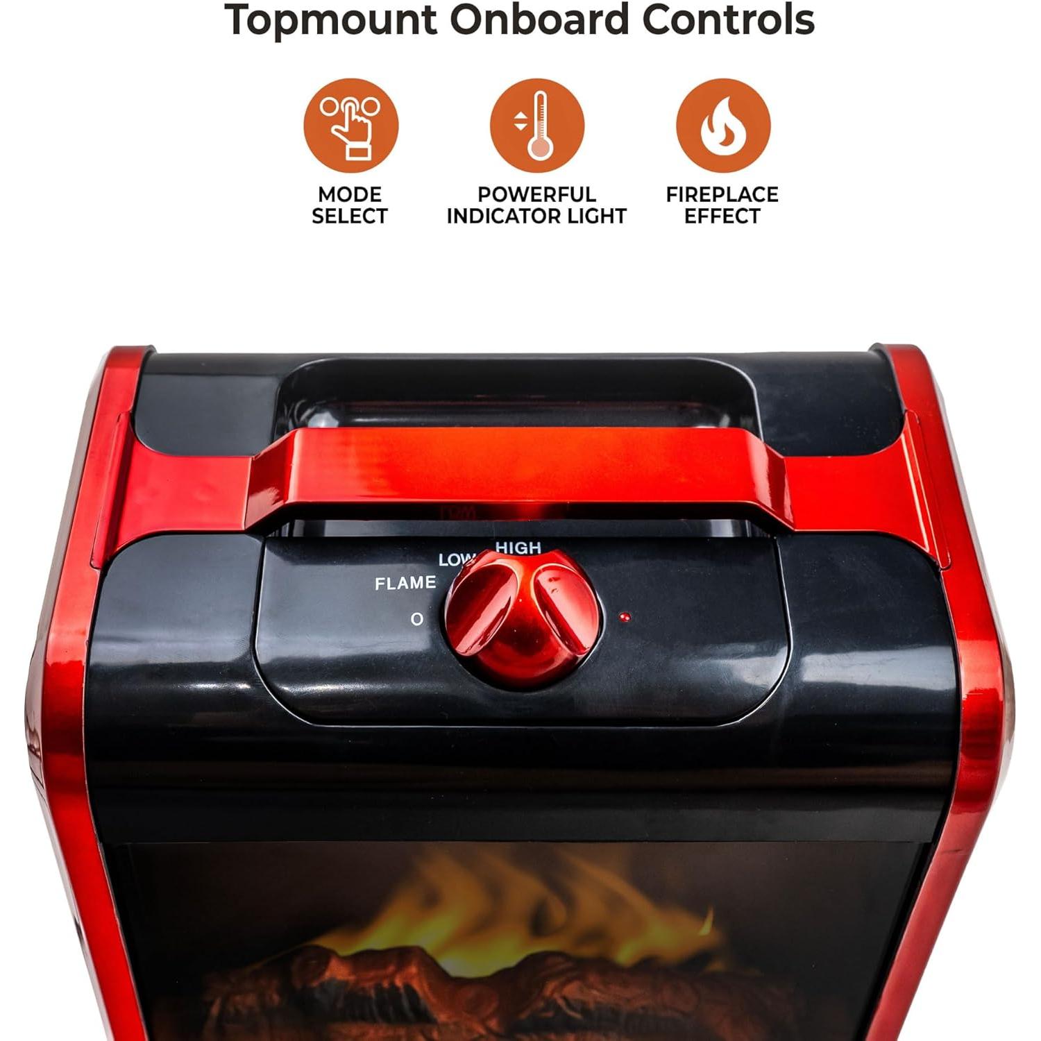 Calefactor Eléctrico Comfort Zone CZFP1 1200W con Llama 3D