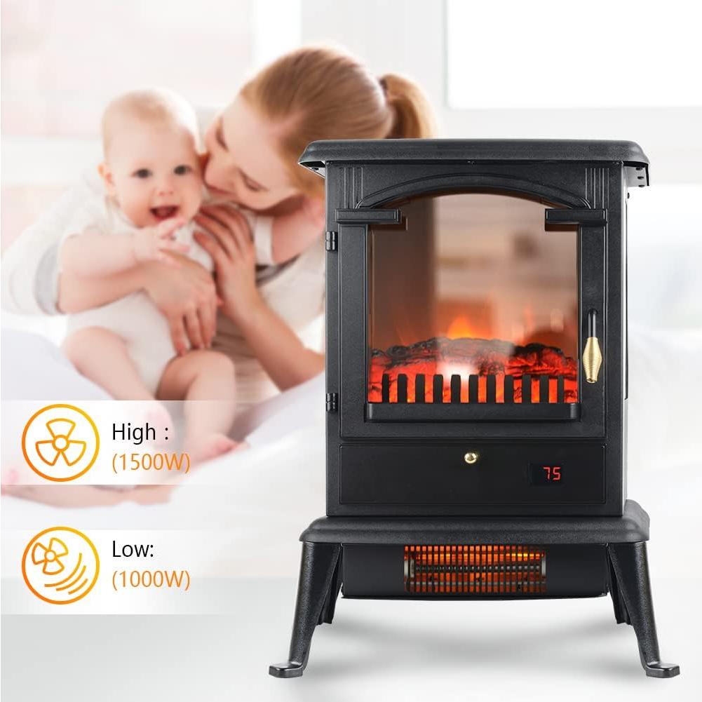 Calentador Chimenea Eléctrica Portátil VOLTORB HT1109 1000W/1500W