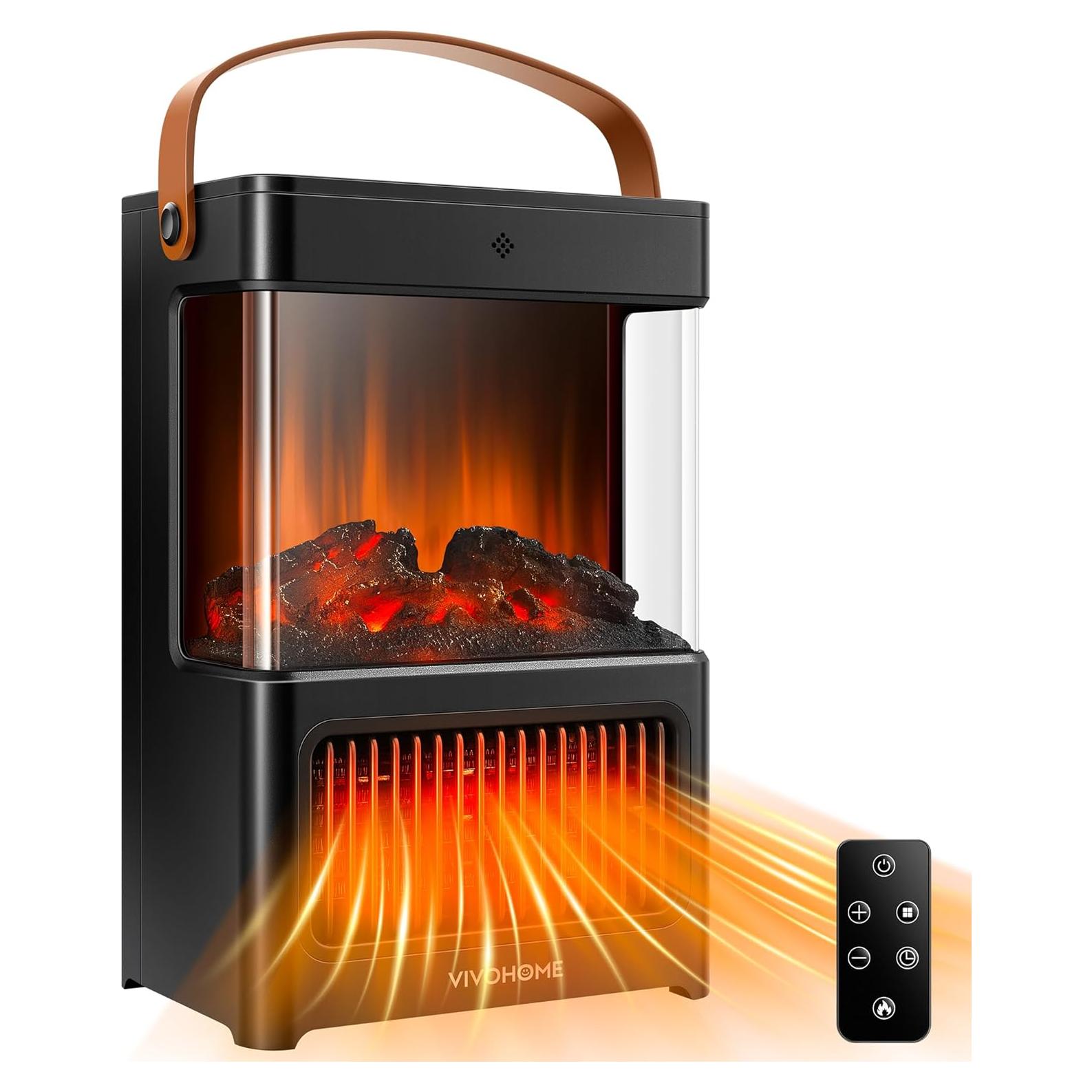 Calefactor Eléctrico VIVOHOME Chimenea Portátil 1500W