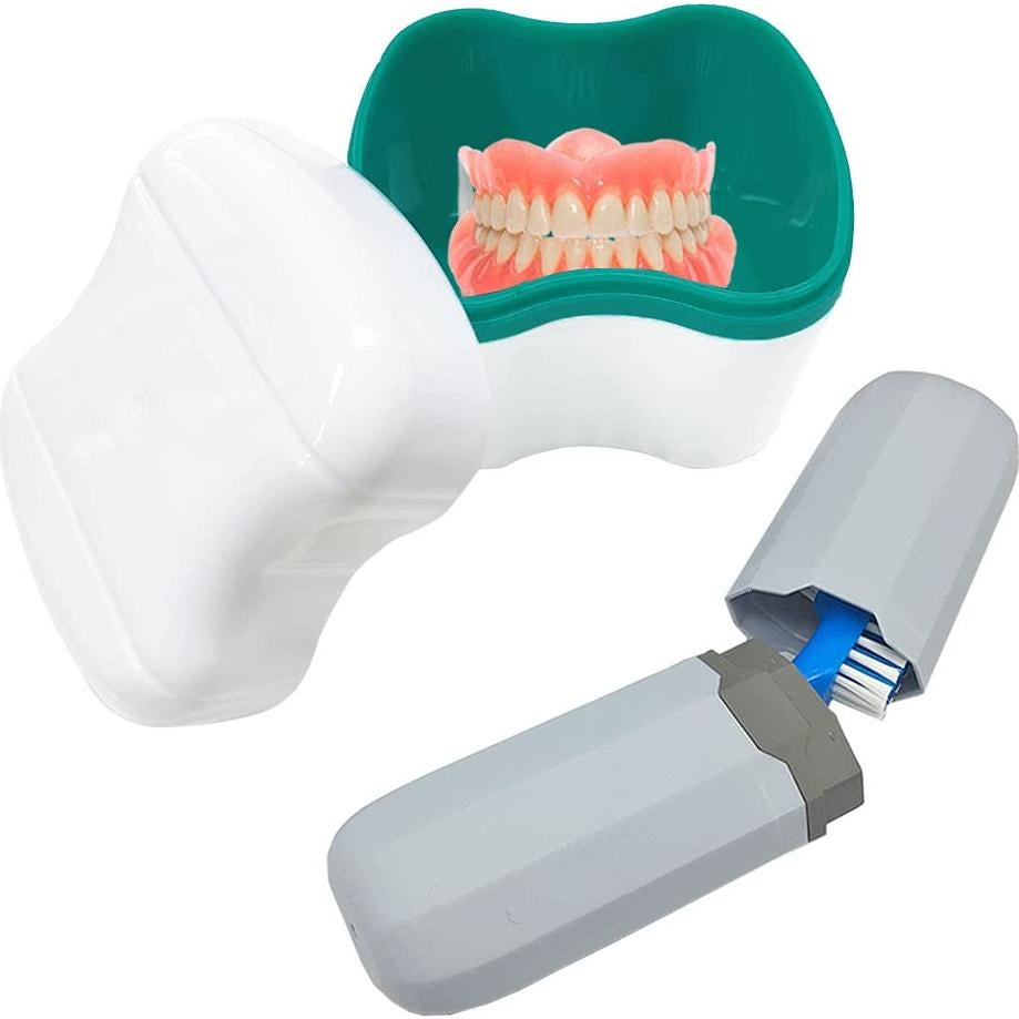 Kit Estuche Dentaduras Platonee 6 Piezas Rosa Verde