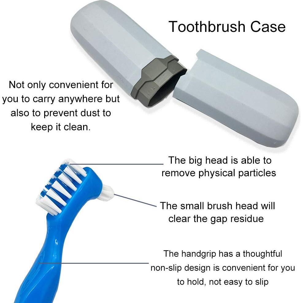 Kit Estuche Dentaduras Platonee 6 Piezas Rosa Verde