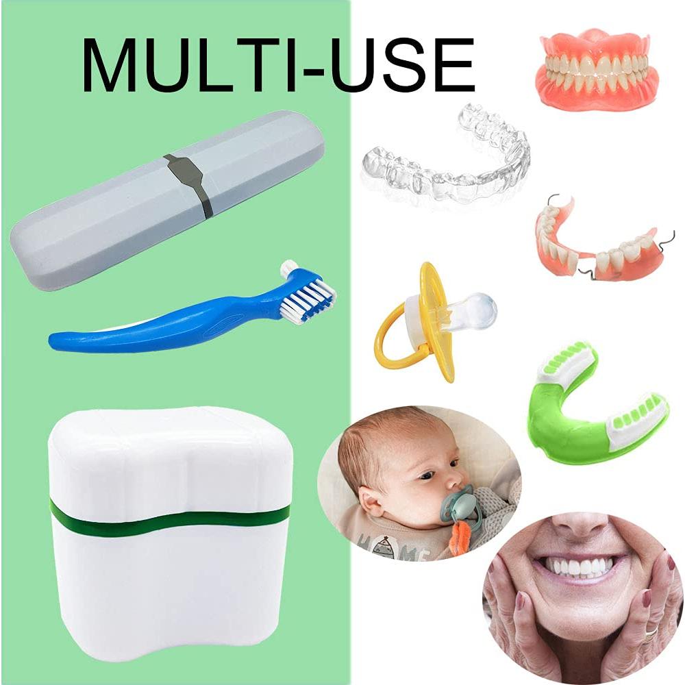 Kit Estuche Dentaduras Platonee 6 Piezas Rosa Verde