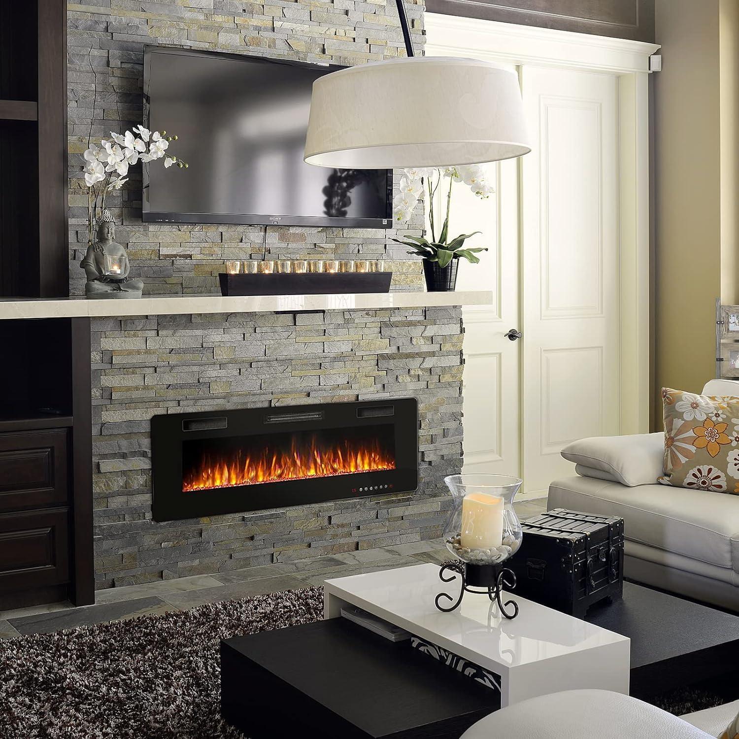 Chimenea Eléctrica BOSSIN 127 cm Recesada Control Remoto