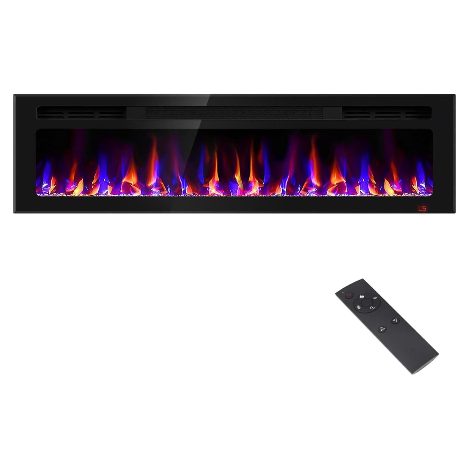 Chimenea Eléctrica Sixfivsevn 152 cm Control Remoto 12 Colores