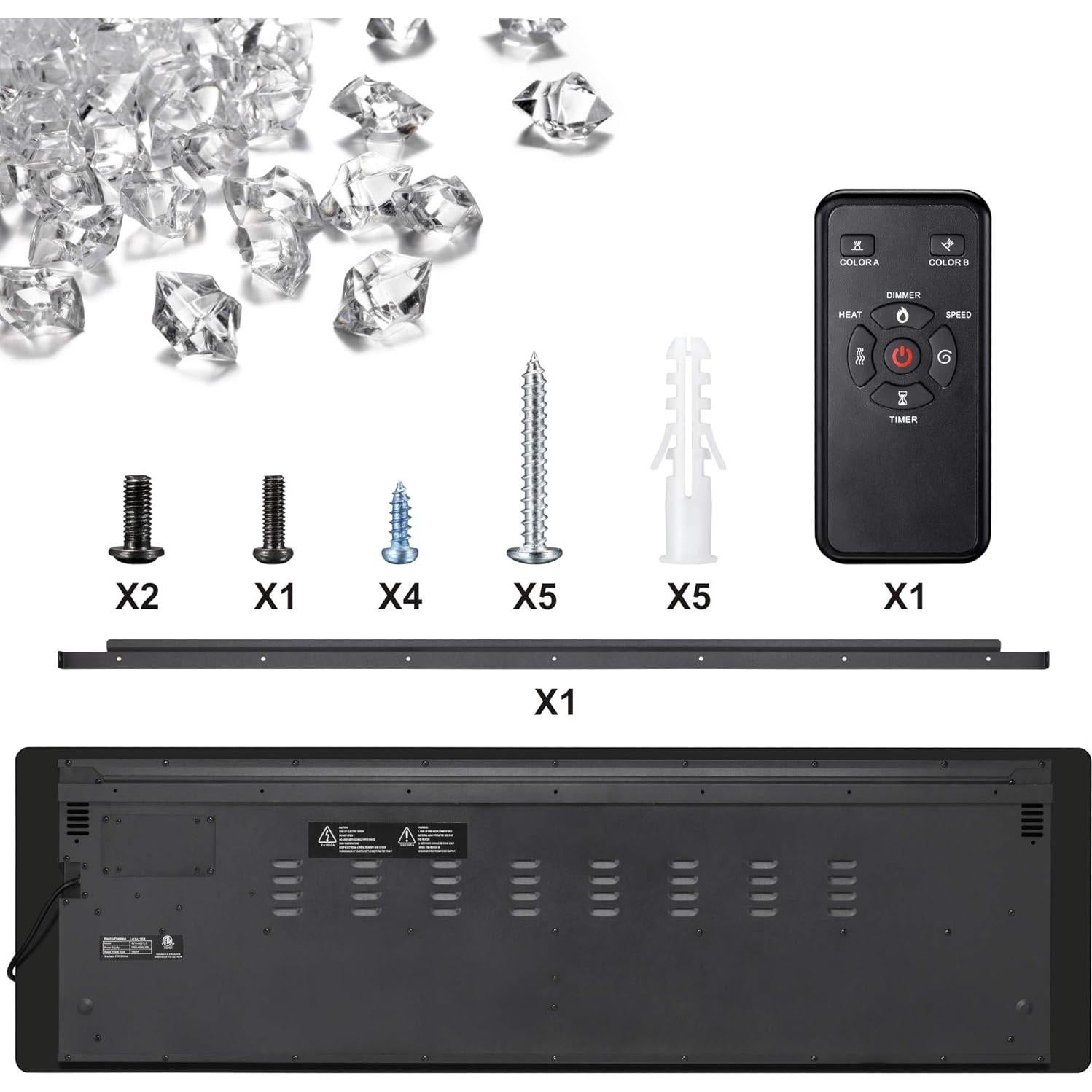 Chimenea Eléctrica Joy Pebble 91 cm Control Remoto LED