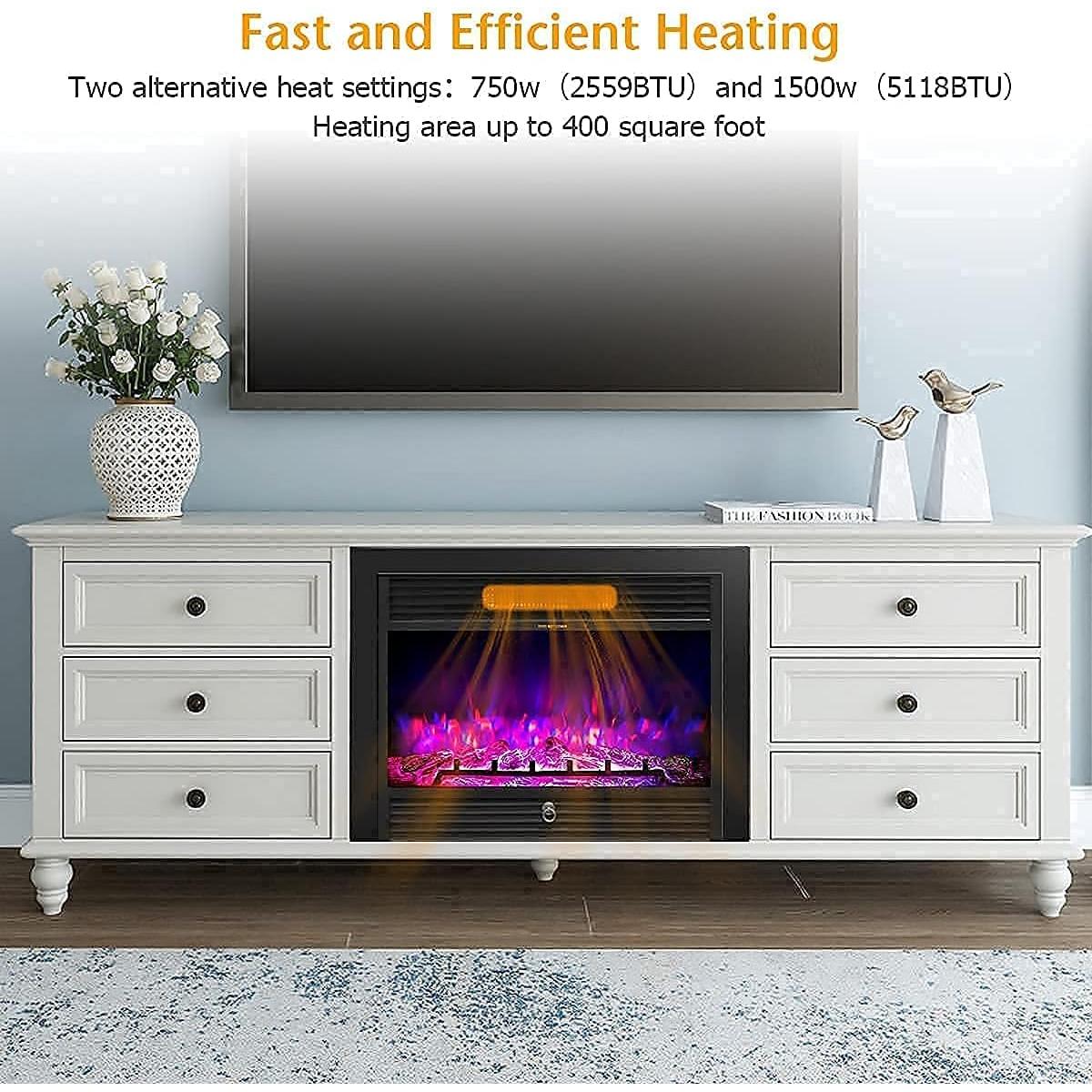 Chimenea Eléctrica Giantex 72.39 cm Control Remoto 3 Colores