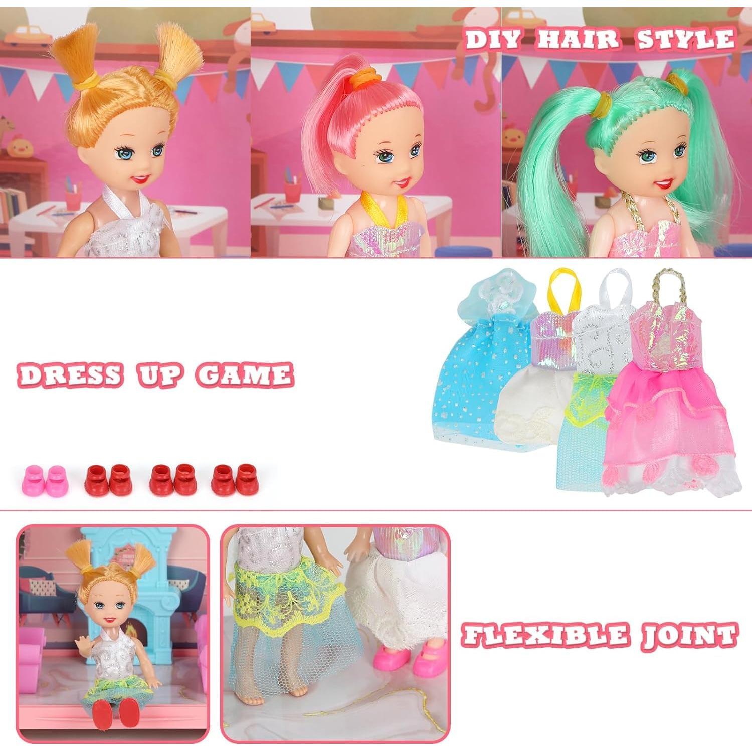 Casa de Muñecas GirlDiary 4 Pisos 11 Habitaciones Juguete