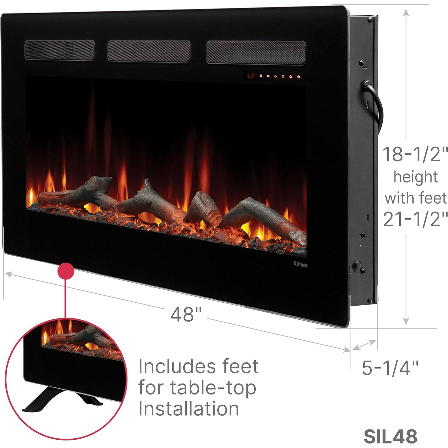 Chimenea Eléctrica Dimplex Sierra 121 cm 1400W Negra