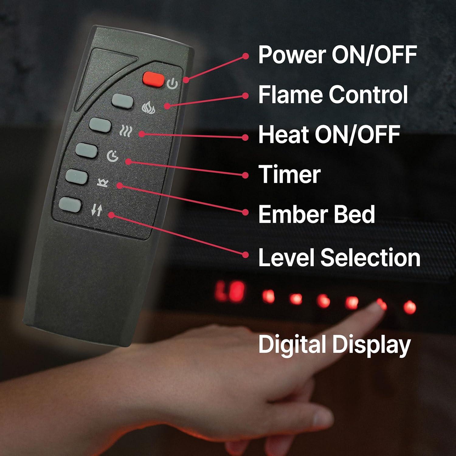 Chimenea Eléctrica Dimplex Sierra 121 cm 1400W Negra