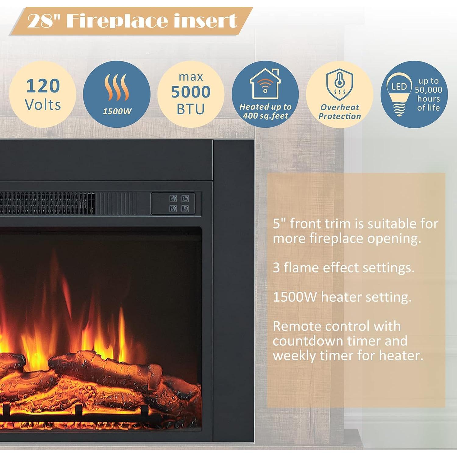 Chimenea Eléctrica EFIRETRIC Adam 1500W con Control Remoto