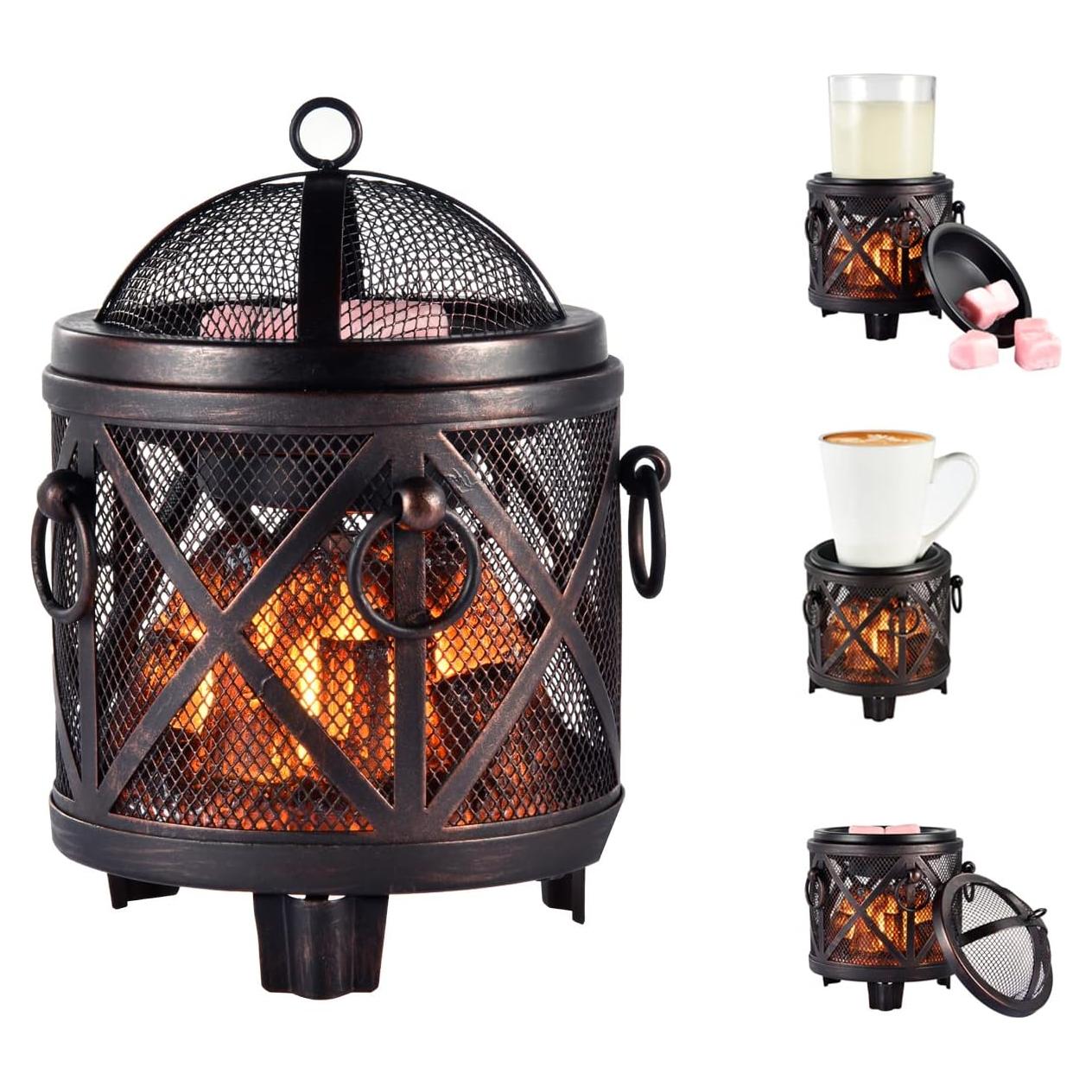 Calentador de Cera DICIMI Estufa de Chimenea 4 en 1 Bronce