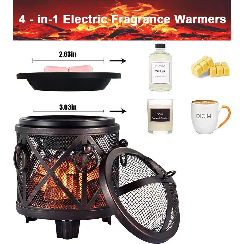 Calentador de Cera DICIMI Estufa de Chimenea 4 en 1 Bronce