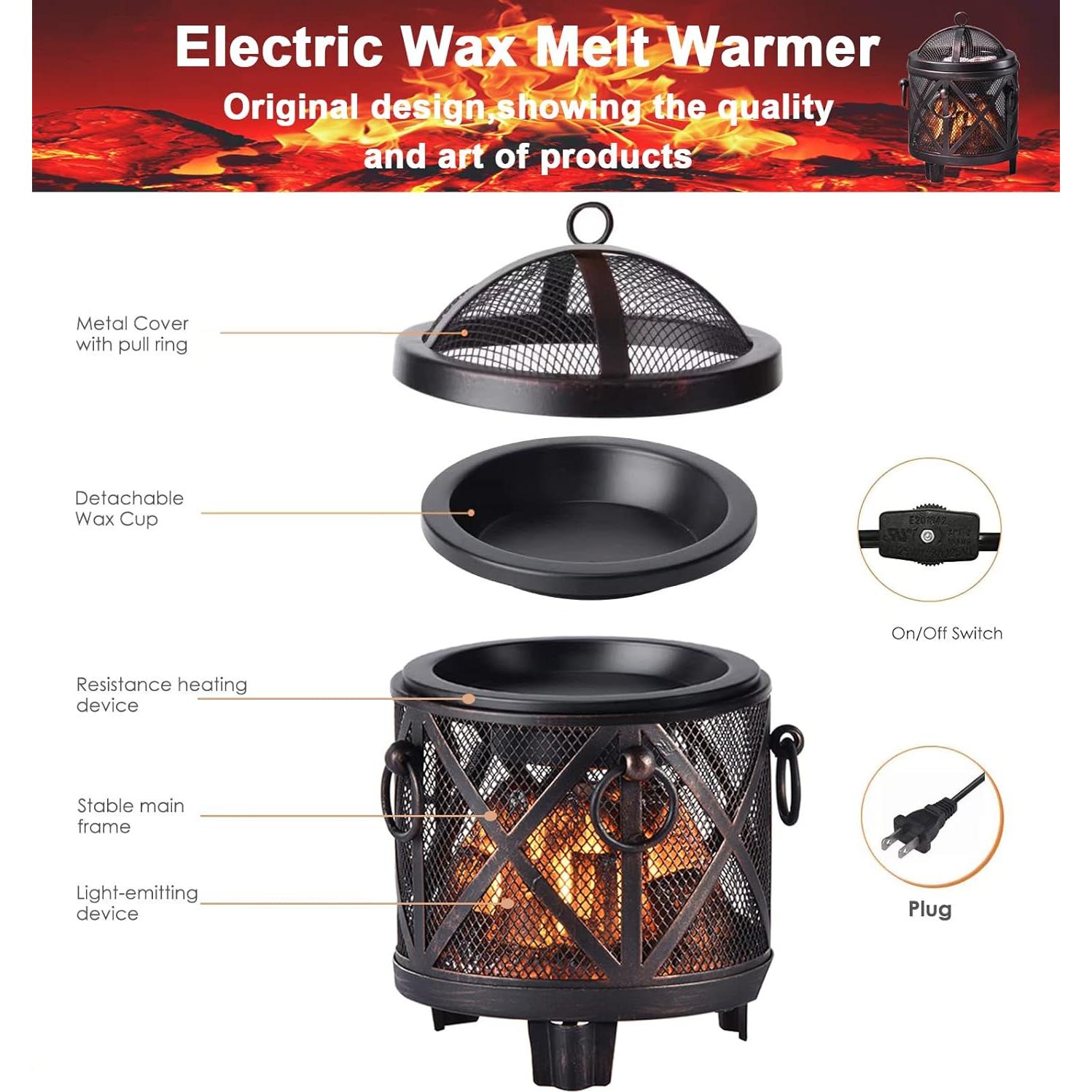 Calentador de Cera DICIMI Estufa de Chimenea 4 en 1 Bronce