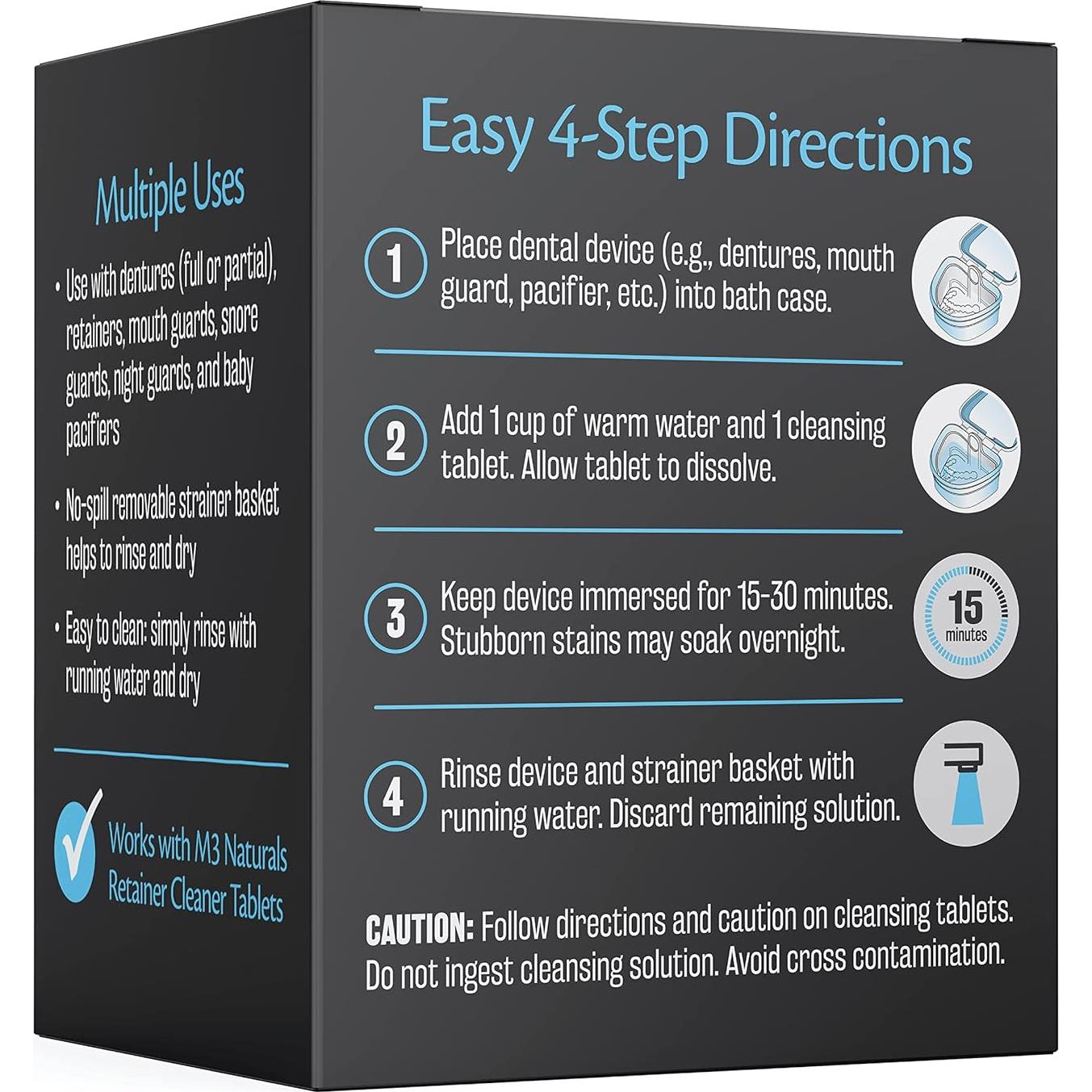 Estuche Limpiador de Dentaduras M3 Naturals 1 Cuenta