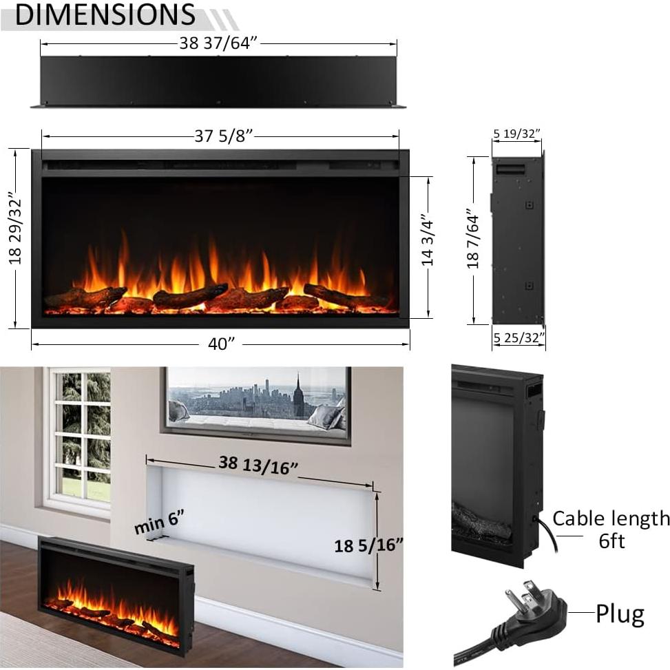 Chimenea Eléctrica Legend Flame 101.6 cm Modelo EF286A