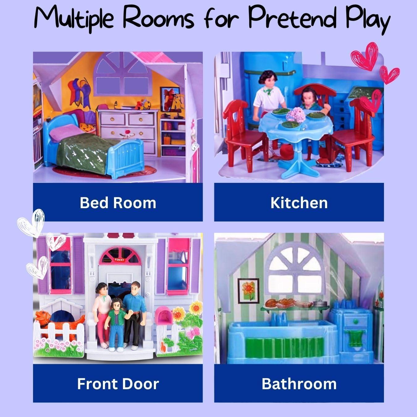 Casa de Muñecas Plegable Liberty Imports con Muebles y Figuras