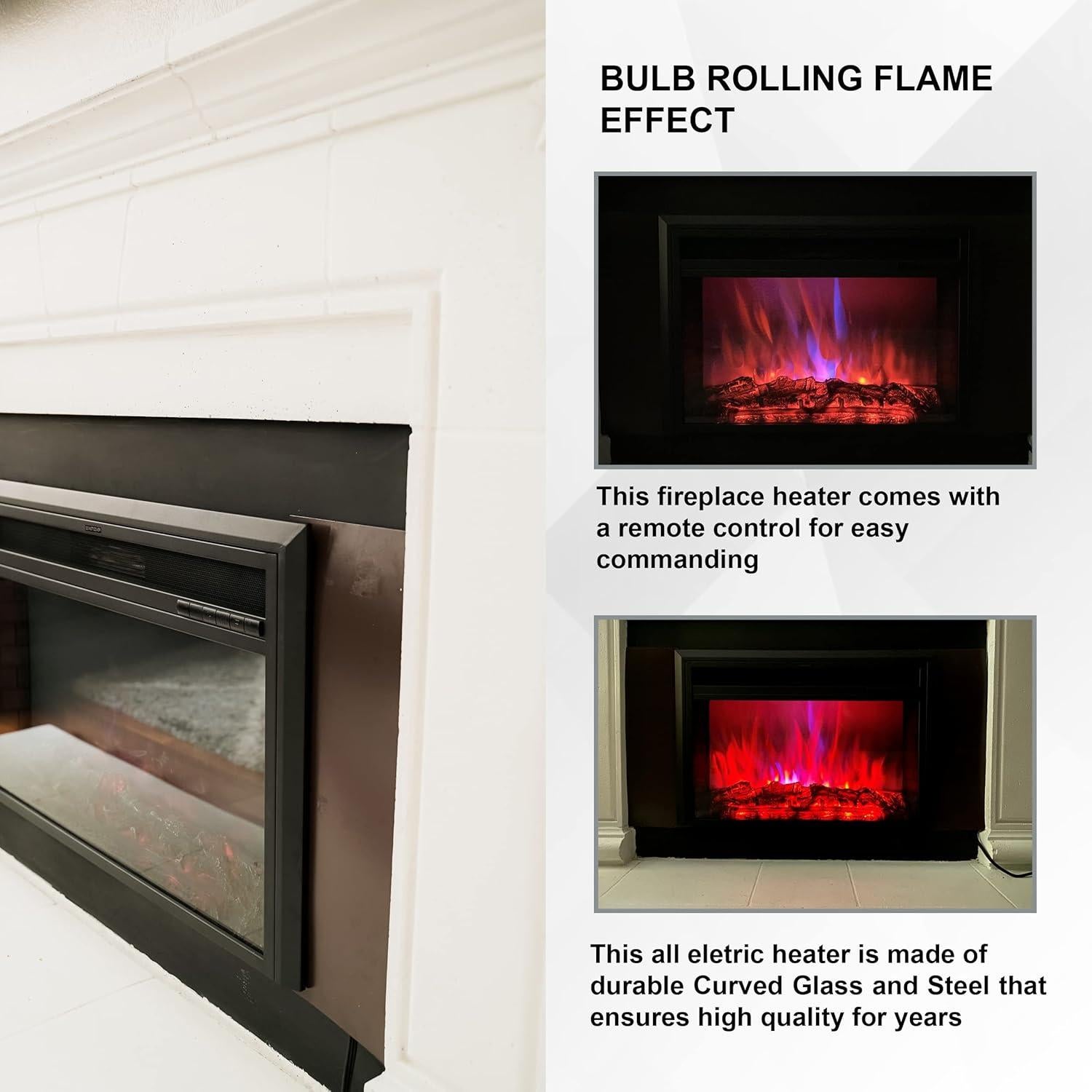 Chimenea Eléctrica XBrand 81 cm Control Remoto Efecto Llama