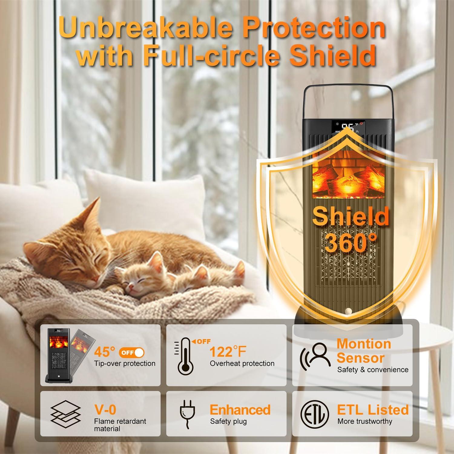 Calentador de Espacio Eléctrico Ravensburge 1500W Oscilante