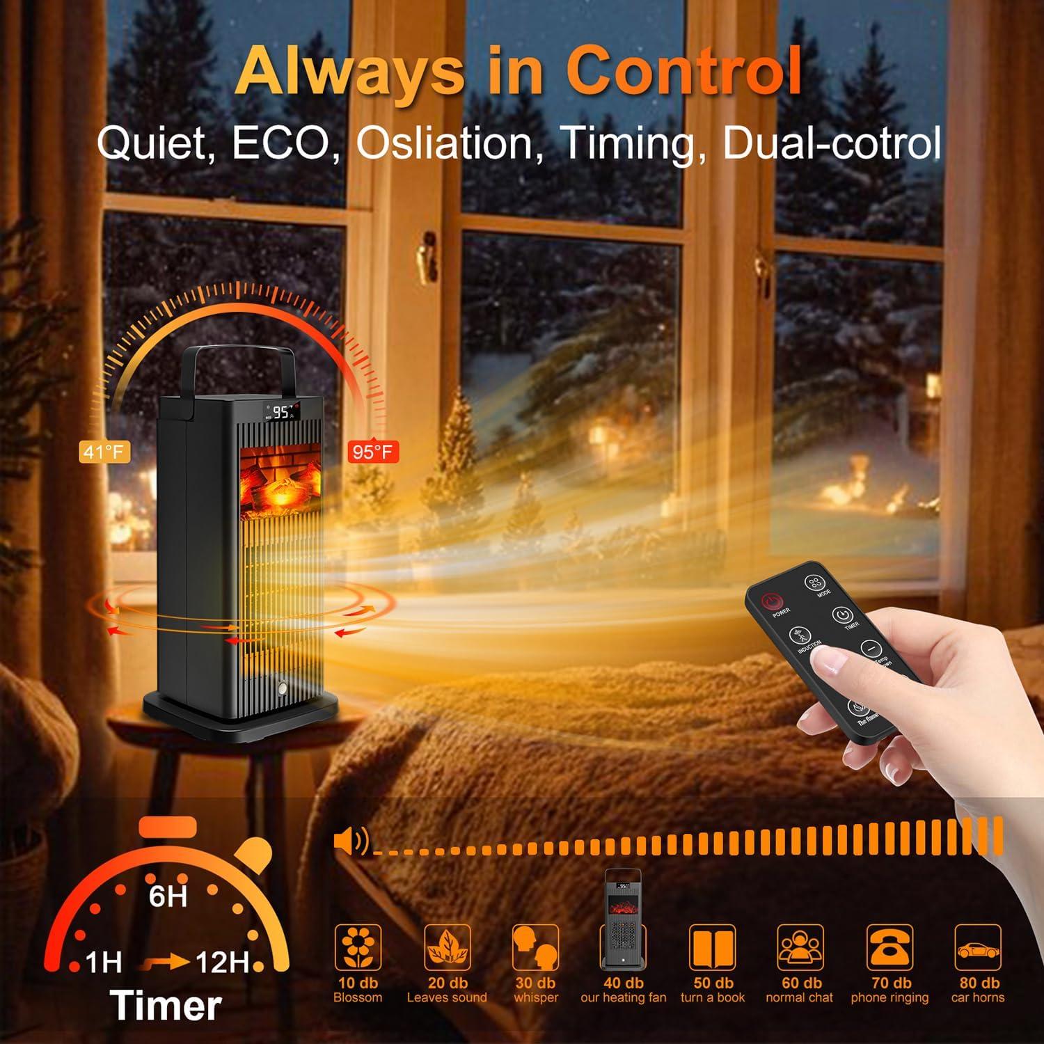 Calentador de Espacio Eléctrico Ravensburge 1500W Oscilante