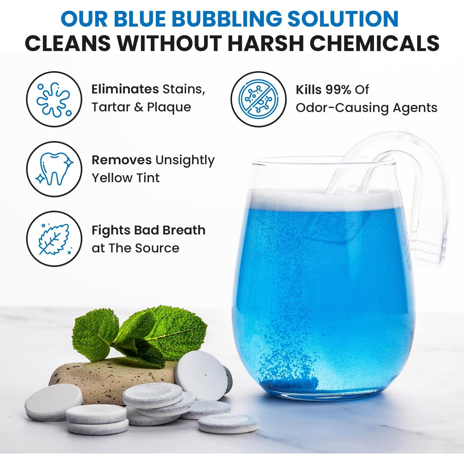 120 Tablet. Limpiadoras Dentaduras Dental Duty - Sin Químicos