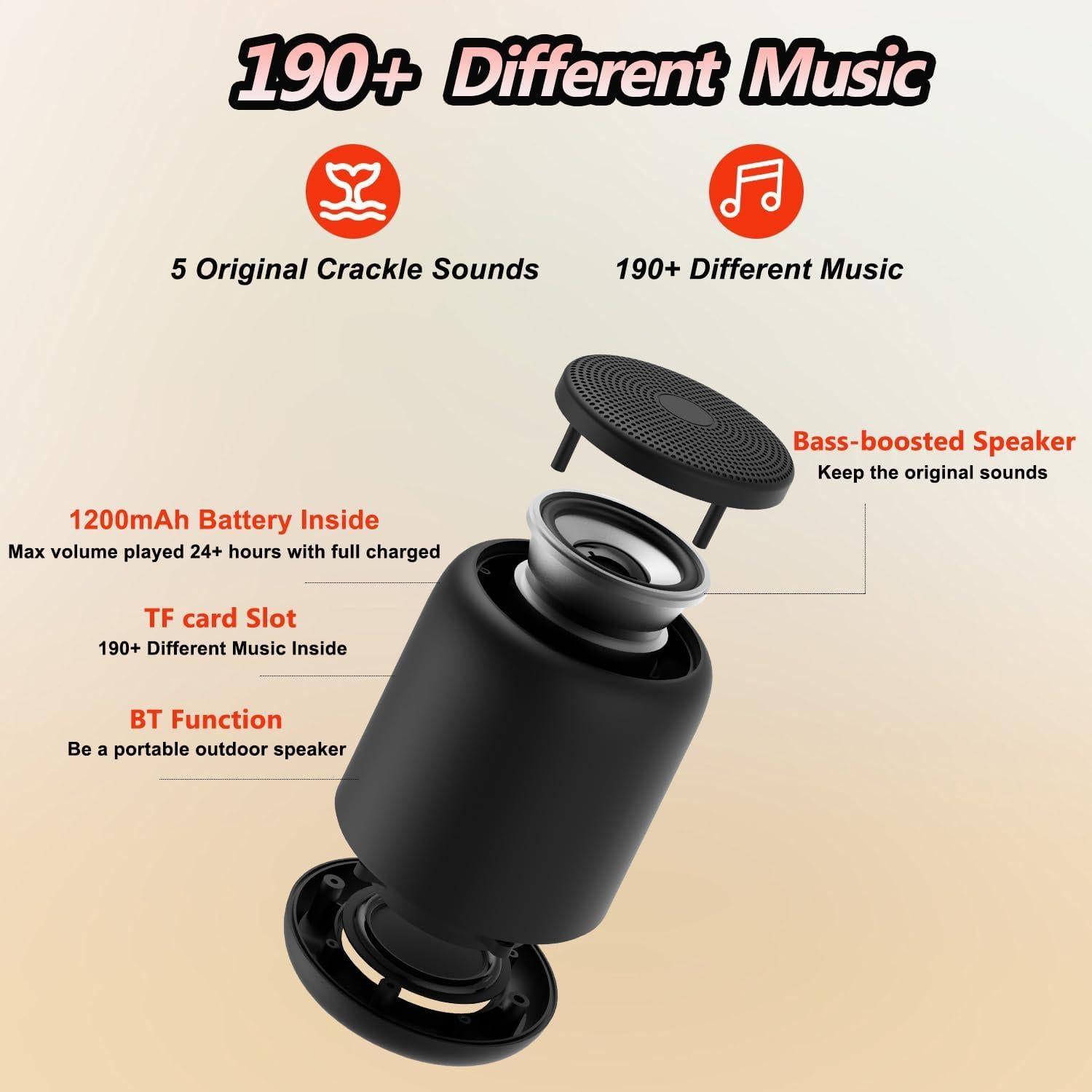 Caja de Sonido Portátil Roamoris FS02 con 190+ Música