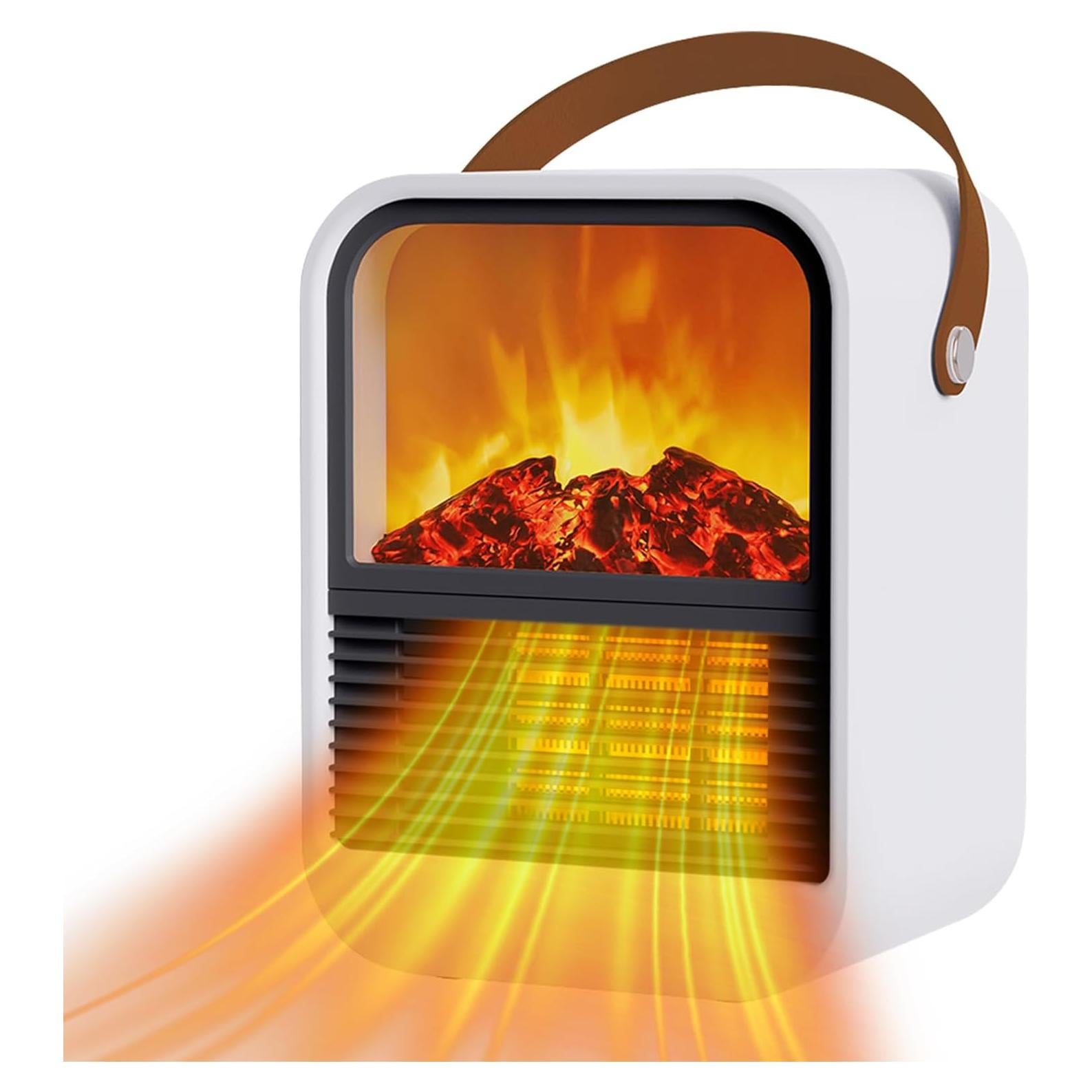 Calentador Eléctrico ZJFLNZYC Mini Chimenea 1000W Blanco