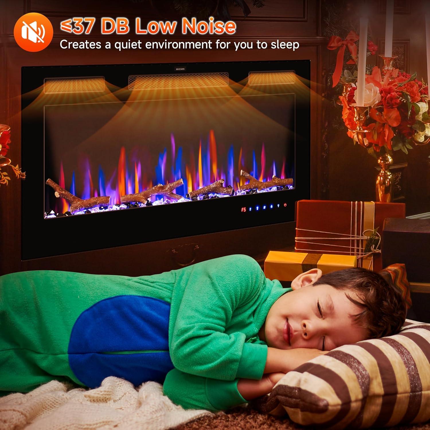 Chimenea Eléctrica AckMizz 36" con Control Remoto y Pantalla Táctil