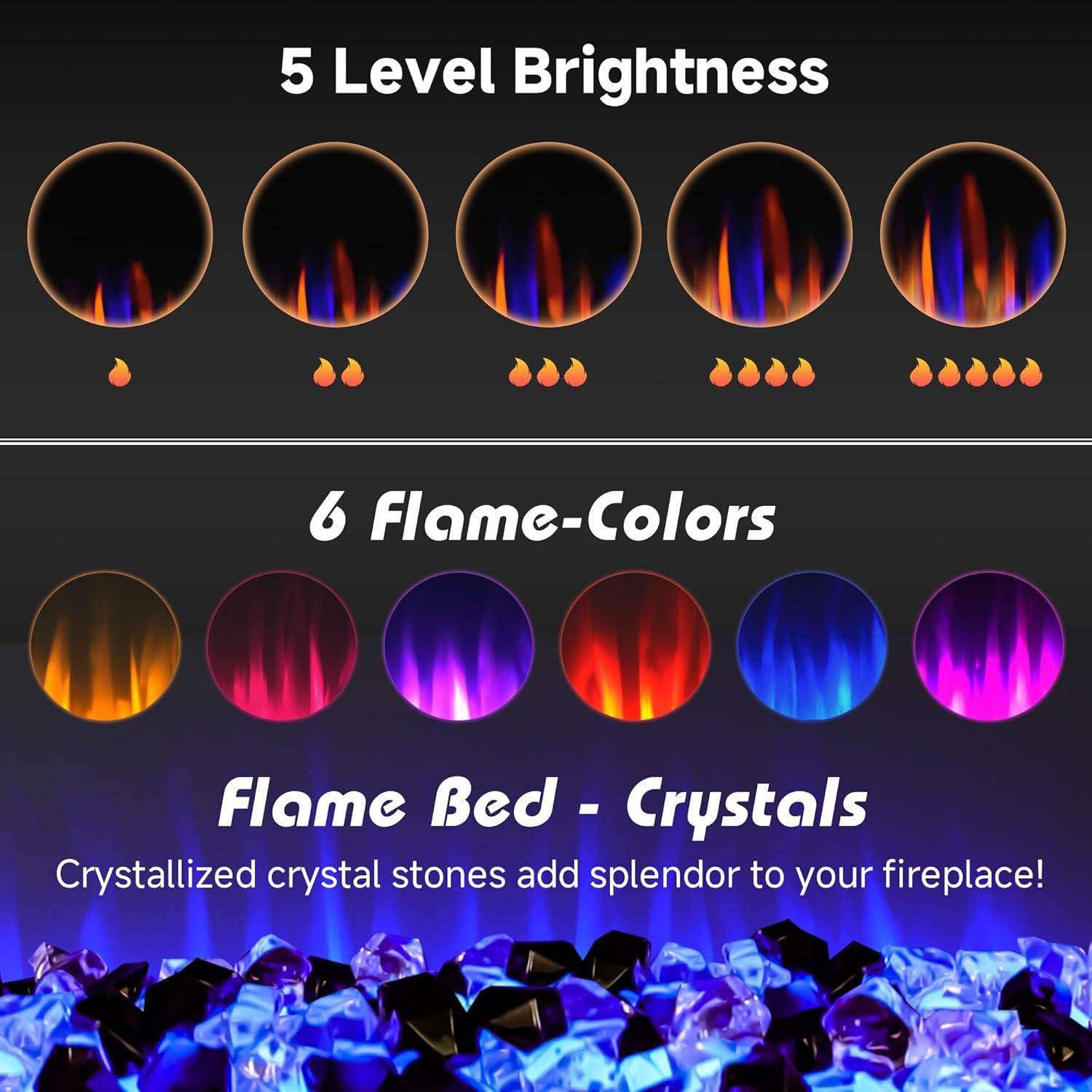 Chimenea Eléctrica AckMizz 36" con Control Remoto y Pantalla Táctil