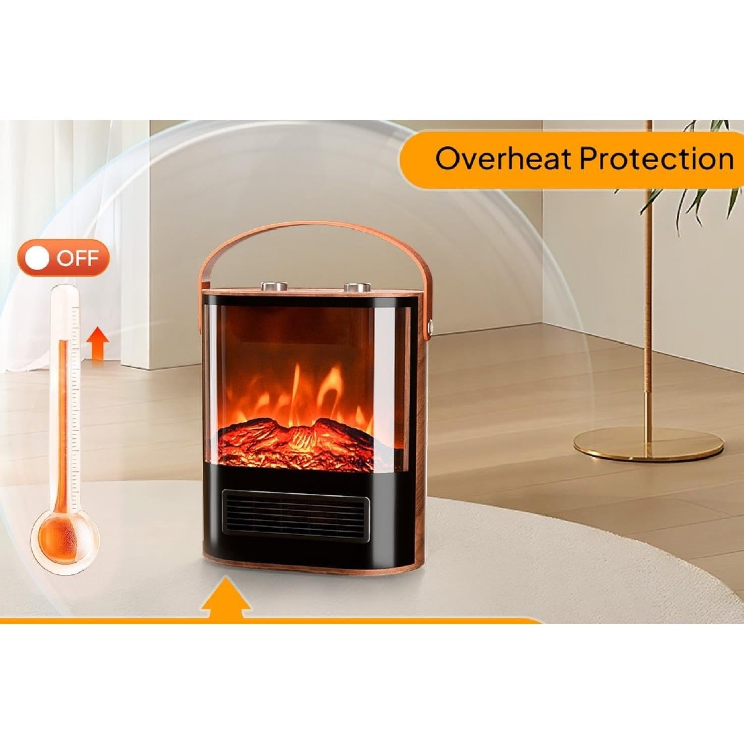 Calentador de chimenea eléctrica ROVSUN HT1908Pro 1500W