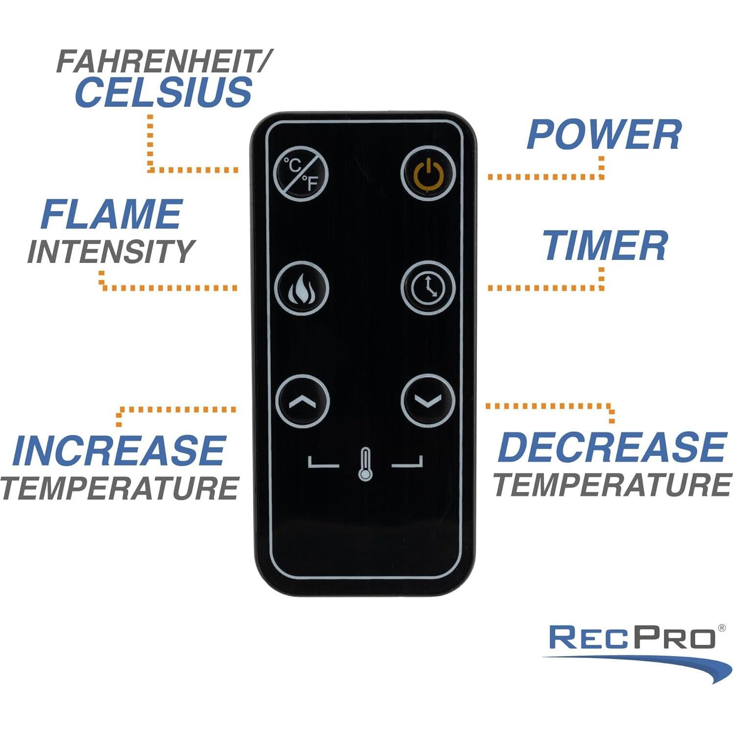 Chimenea Eléctrica RecPro 91 cm con Control Remoto