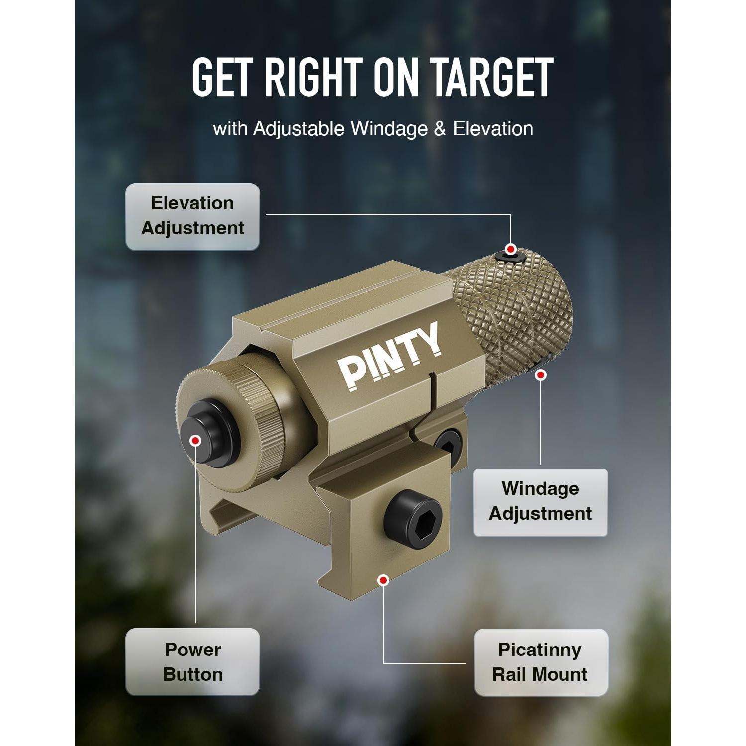 Punto Láser Rojo Pinty con Montaje Picatinny para Caza