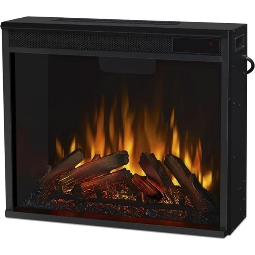 Real Flame Chateau 41" Amish Solid Wood Electric Fireplace with Mantel, Electric Firebox, Remote Control, Hardware, Power Cord, Adjustable Thermostat Settings, in Espresso Finish