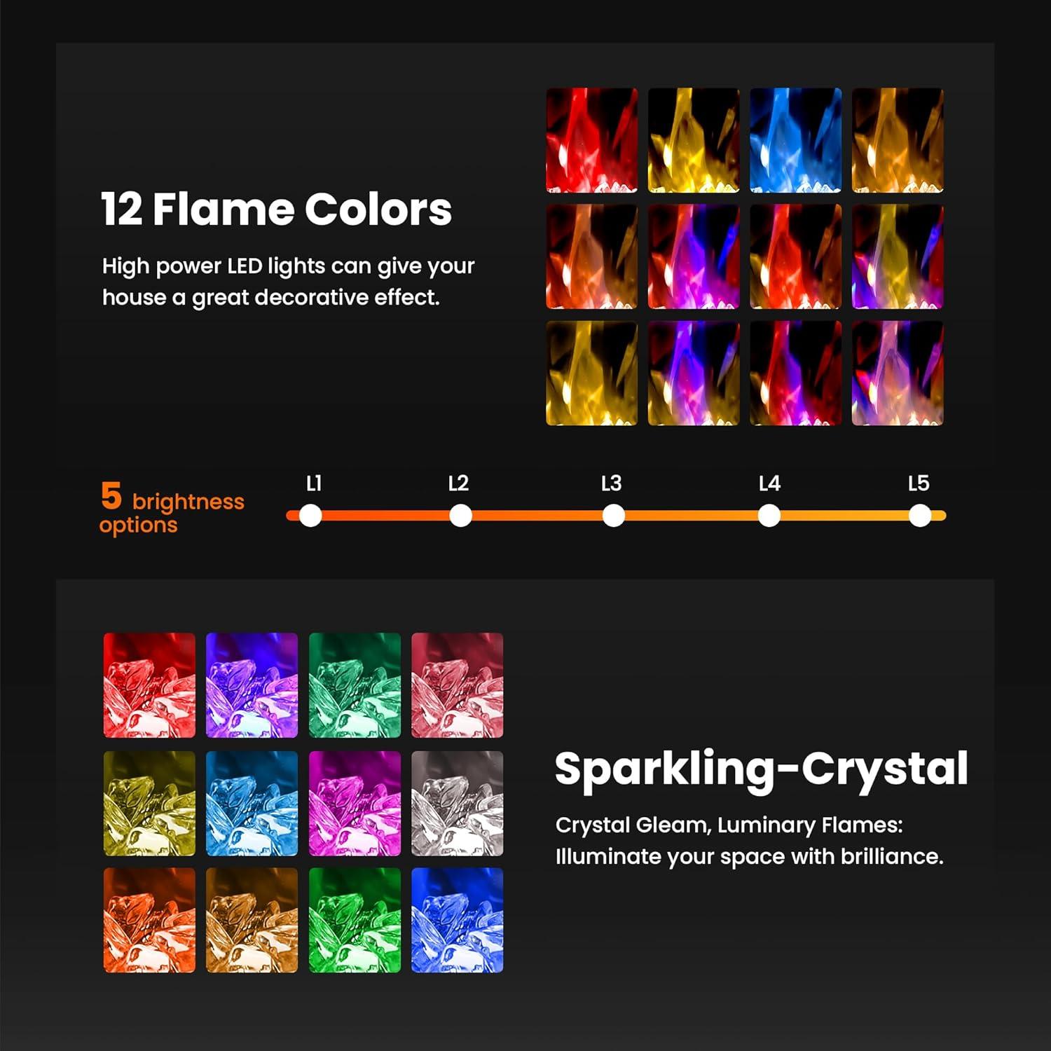 Chimenea Eléctrica Crzoe Jx-842C3 106 cm con Control Remoto