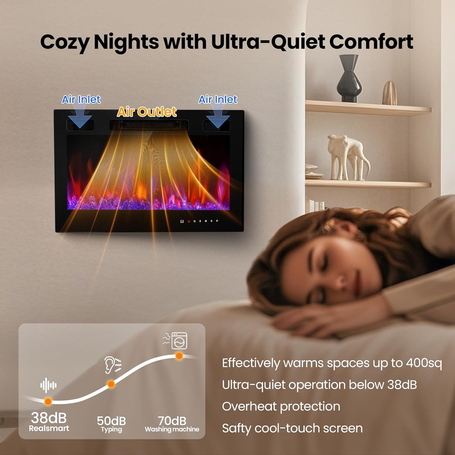 Chimenea Eléctrica RealSmart 36" 1500W Control Remoto