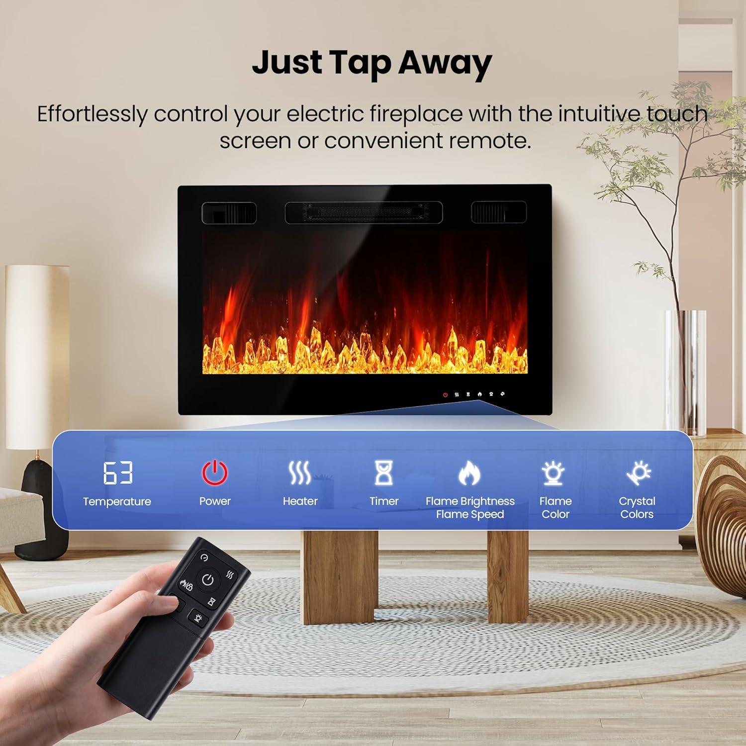 Chimenea Eléctrica RealSmart 36" 1500W Control Remoto