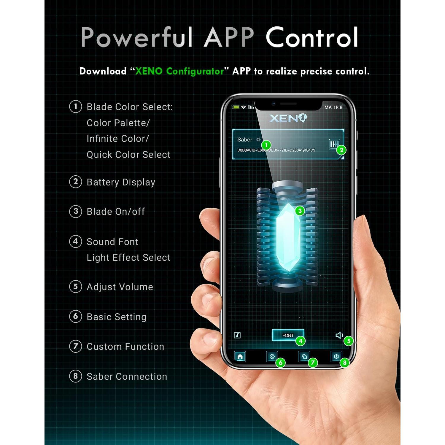 Sable de Luz XenoSaber XRGB 3.0 36" 16 Fuentes de Sonido