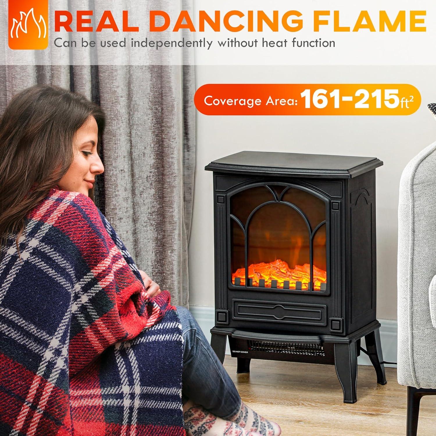 Chimenea Eléctrica HOMCOM 750/1500W Efecto Llama Realista