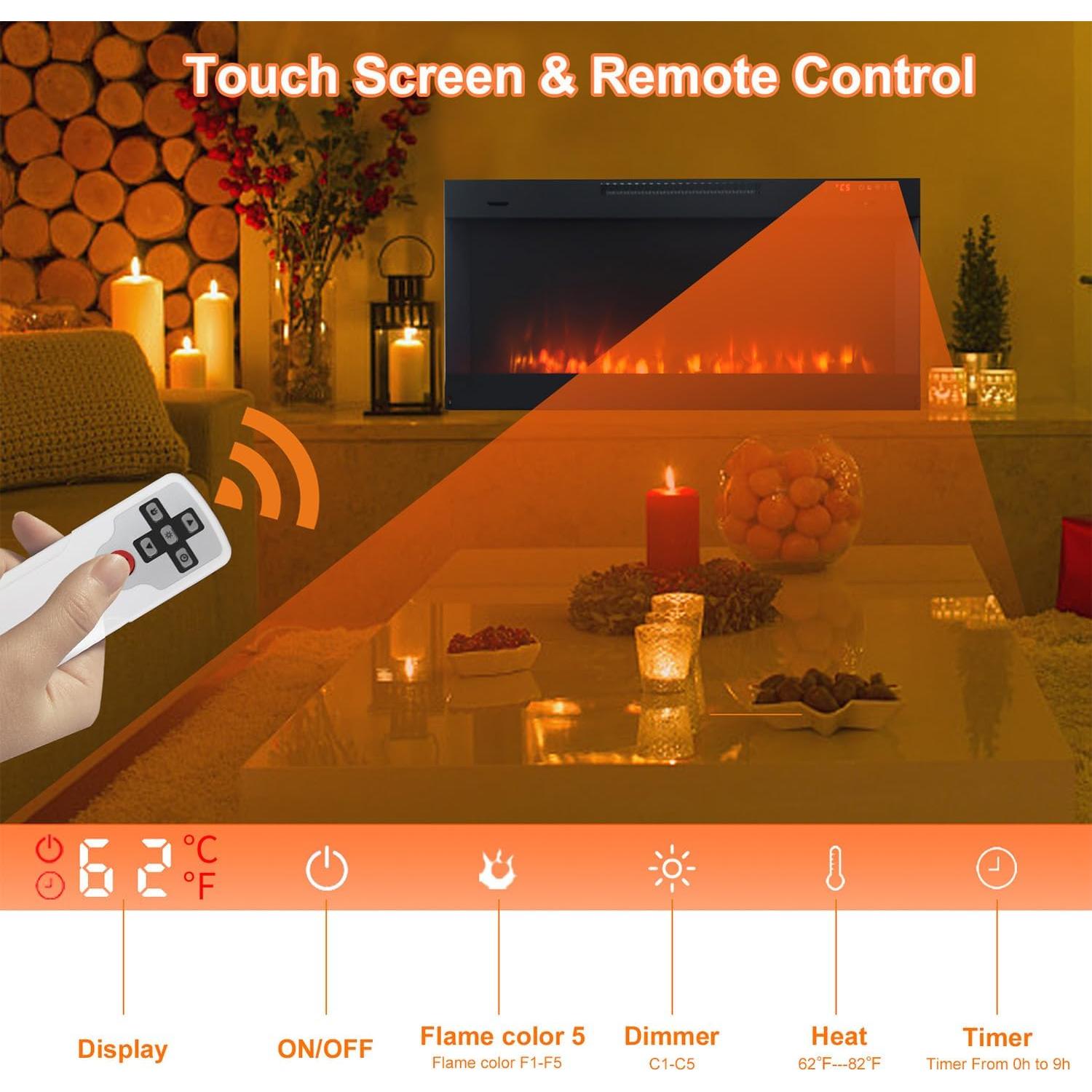 Chimenea eléctrica 1500W FW42-IR002 42" control remoto