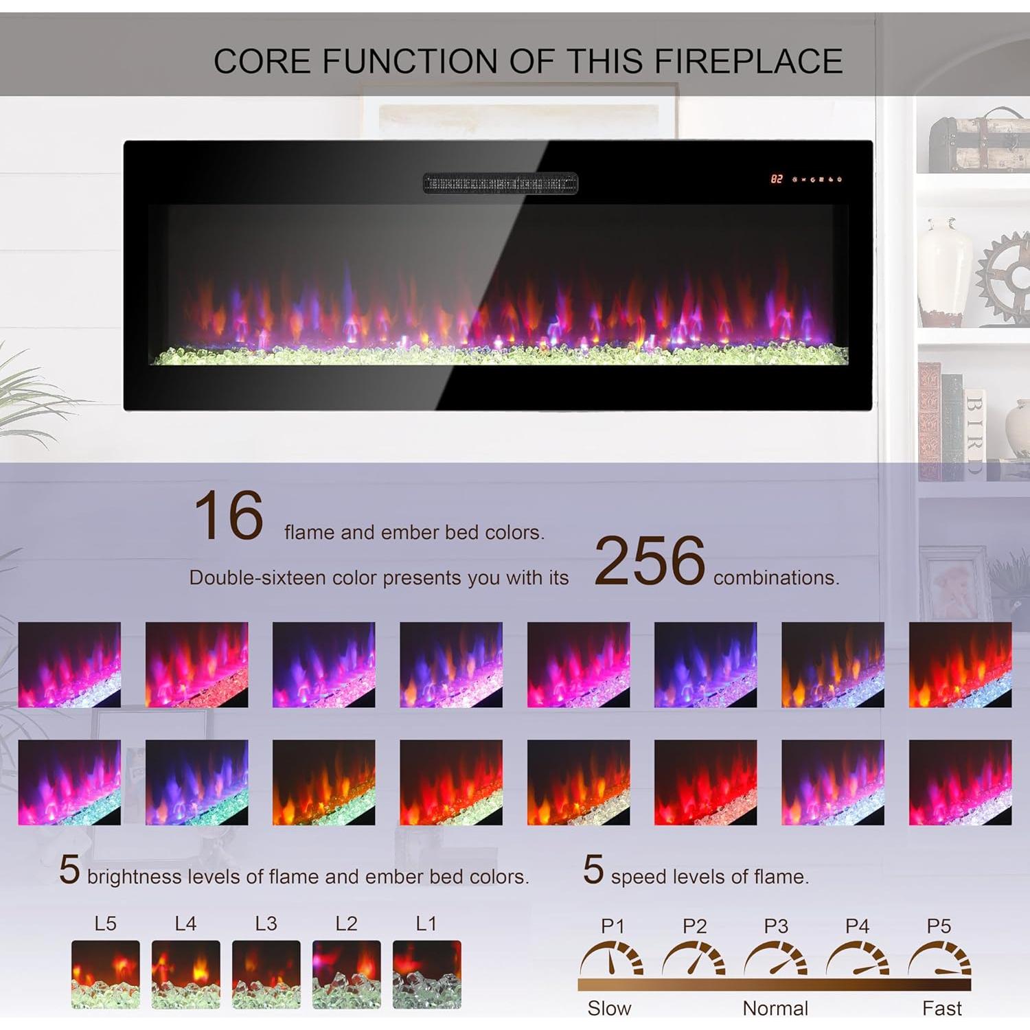 Chimenea Eléctrica Ball & Cast 60 cm Control Remoto 16 Colores