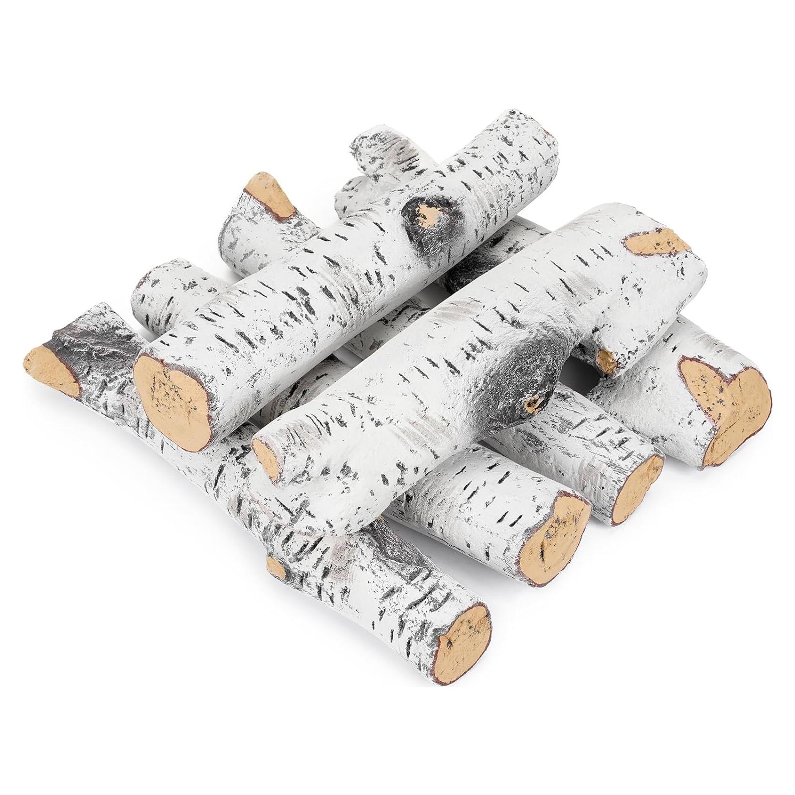 Conjunto de troncos cerámicos Stanbroil 6 piezas para chimenea