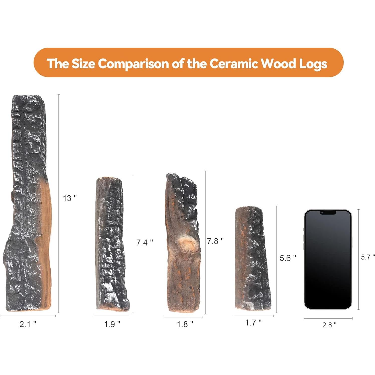 Registros de Chimenea de Gas Skyflame - 4 Piezas Cerámicas