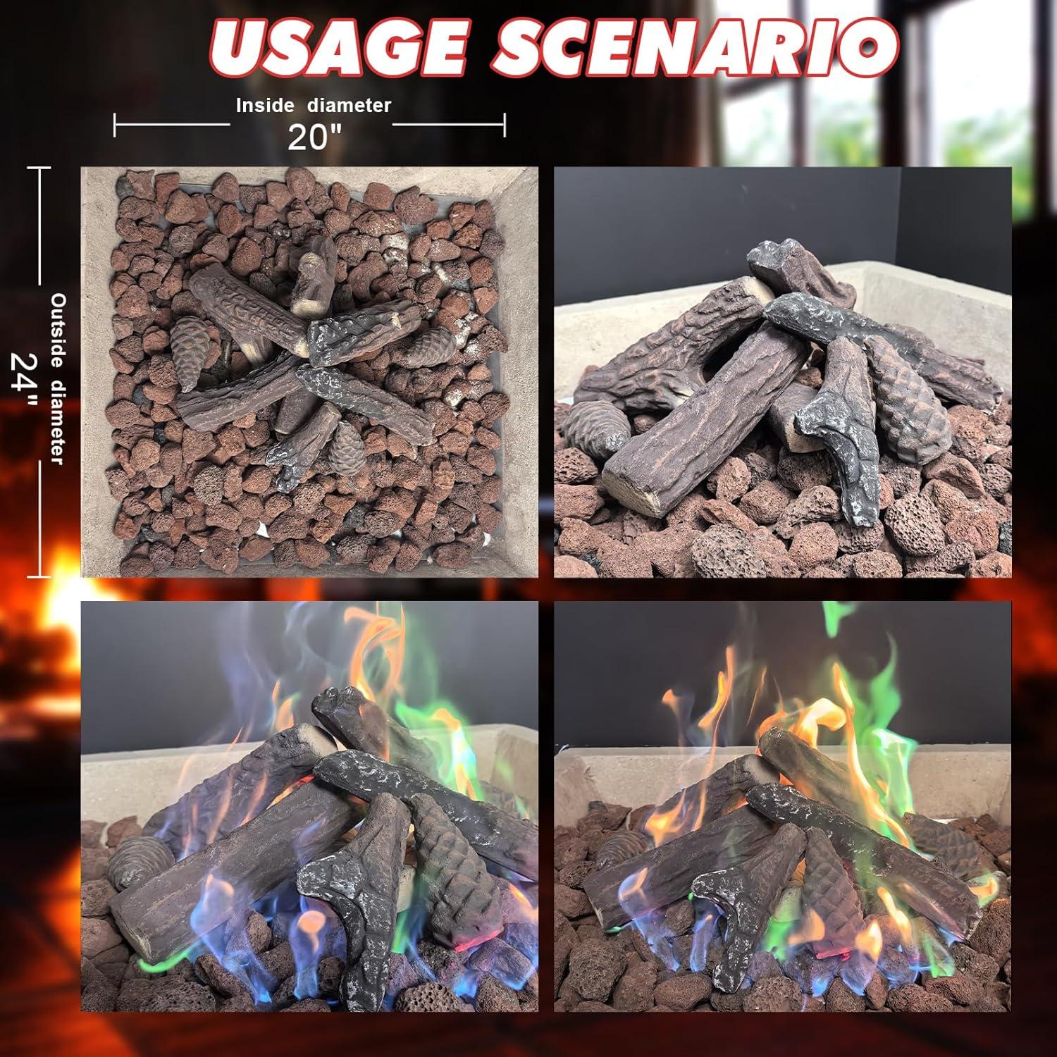 Conjunto de troncos de chimenea MrGas 10 piezas cerámica