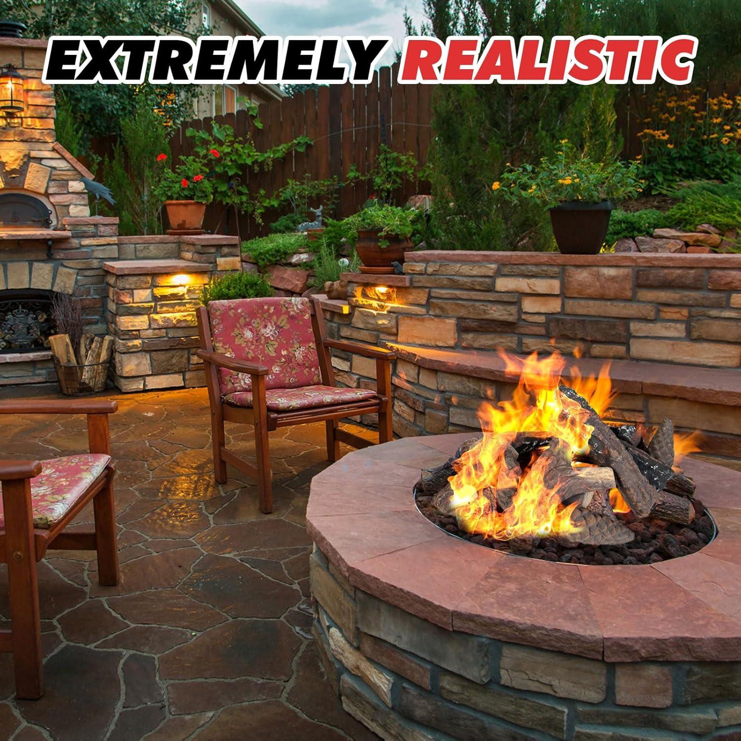 Conjunto de troncos de chimenea MrGas 10 piezas cerámica