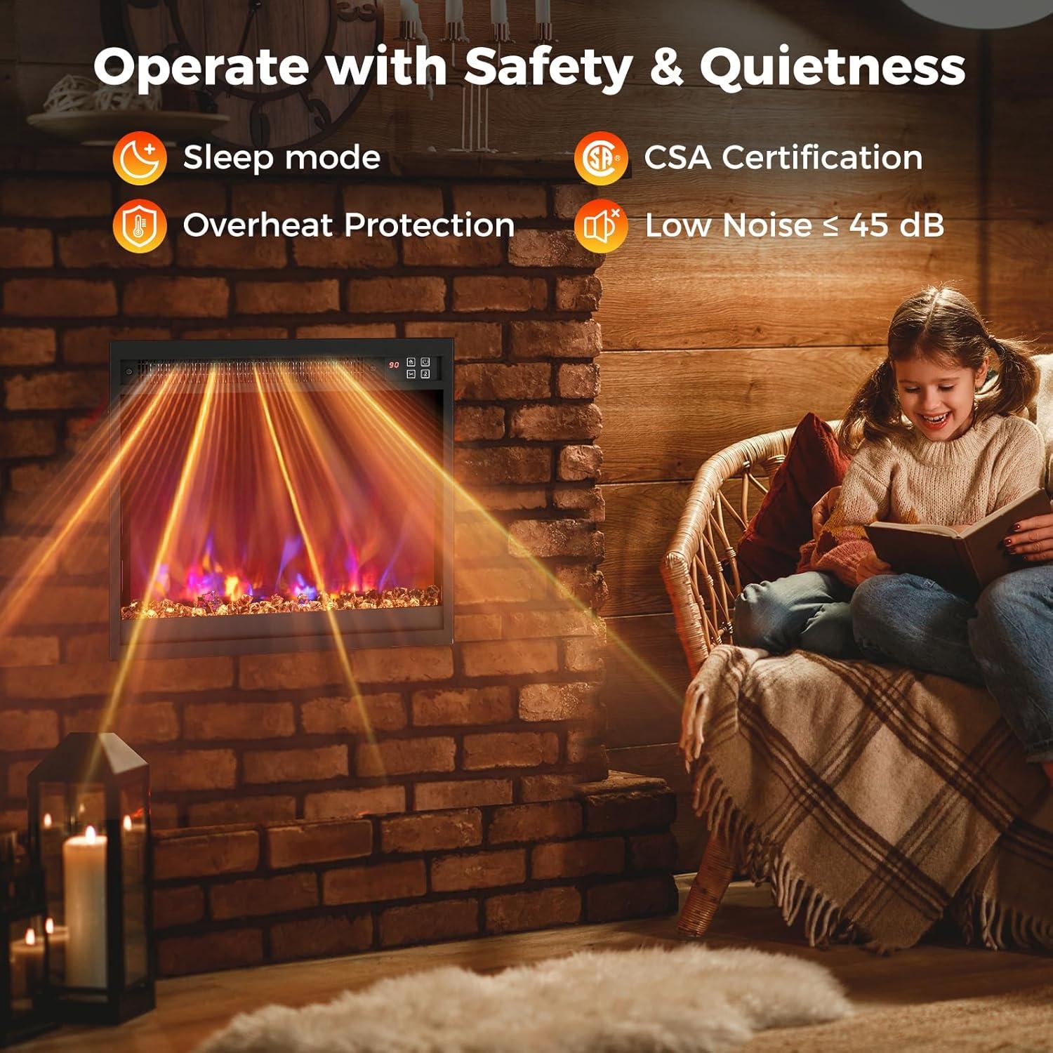 COSTWAY Chimenea Eléctrica 49.1cm Multicolor 1500W