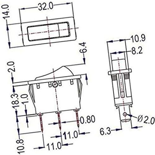 Interruptor Rocker Iluminado Light Country 20A 125V para Chimeneas